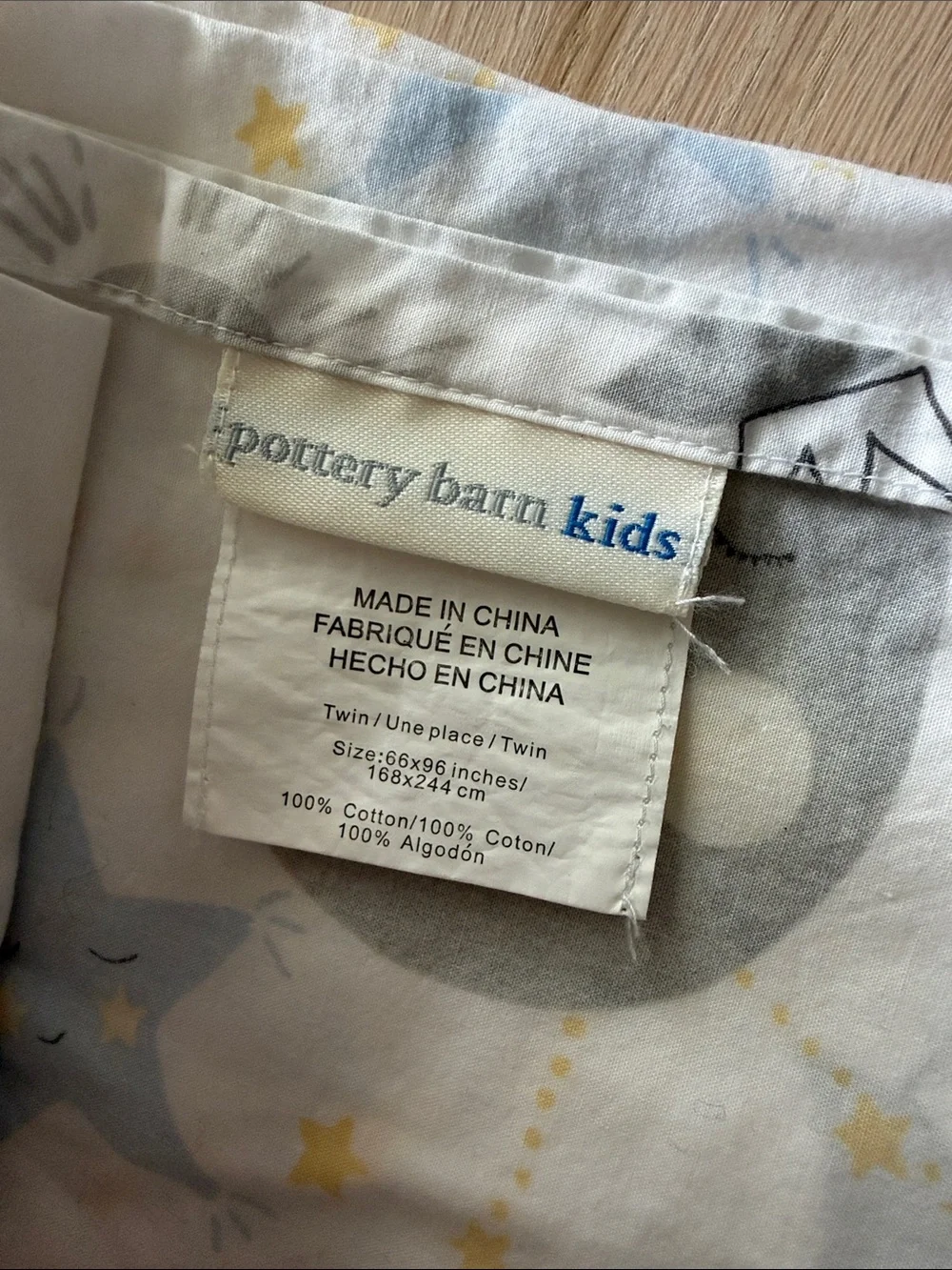 Pottery Barn Moon & Star Bedding Set - White, Gray, Light Blue, Pale Yellow